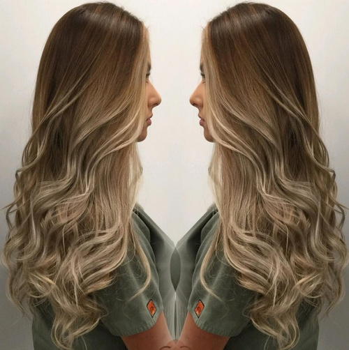 brown blonde ombre for long hair