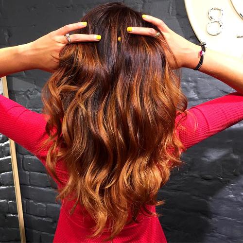 brown hair with caramel highlights