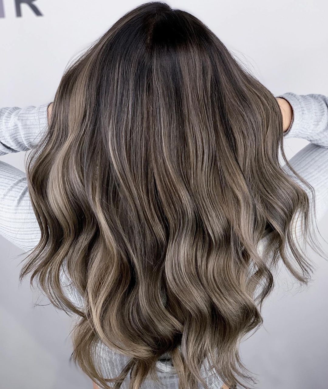 Brown Hair with Cool Ash Highlights