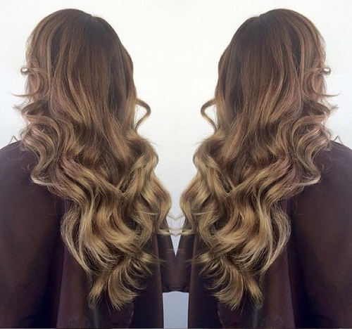 brown into golden blonde ombre