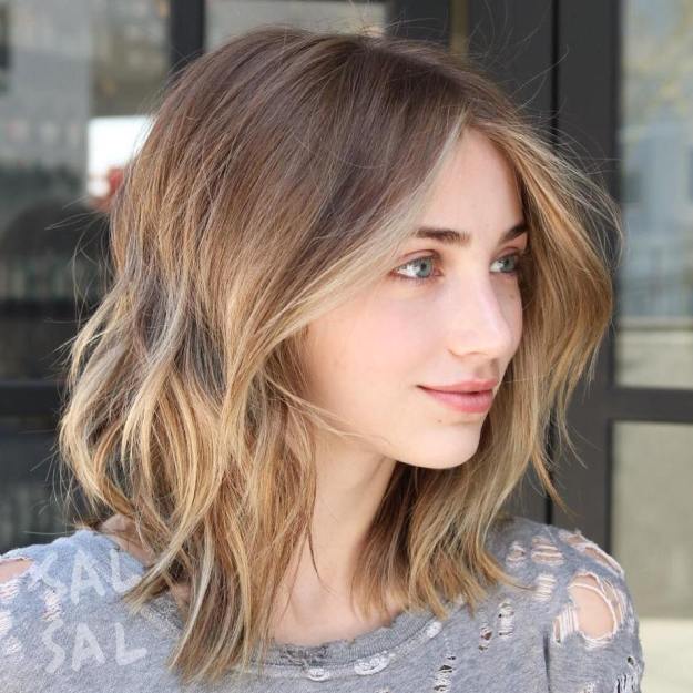 Brown Shaggy Bob With Blonde Highlights