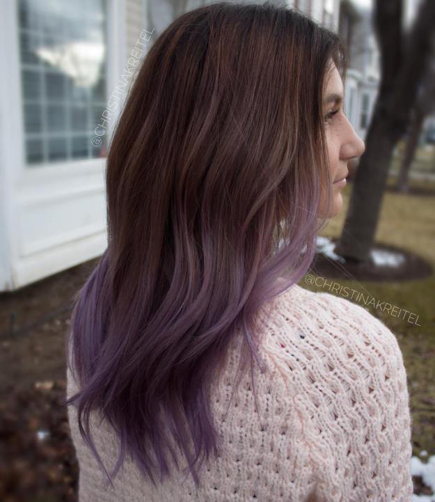 Brown To Ash Purple Ombre
