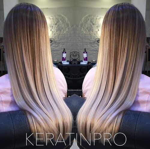 brown to blonde ombre for long thick hair