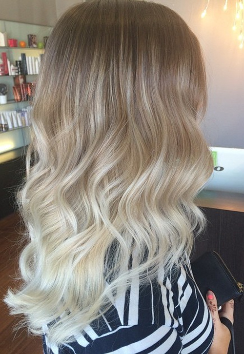 brown to pale blonde ombre hair