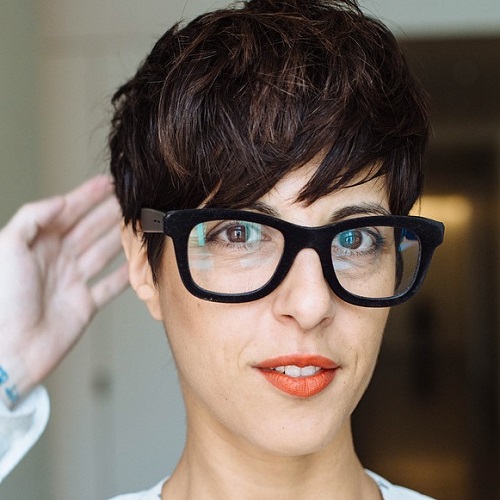 Brunette Pixie Cut