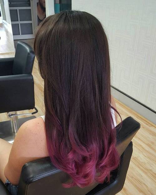 burgundy dip dye for dark brown hair
