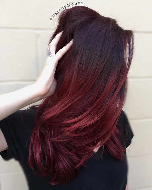 Burgundy Ombre Hair