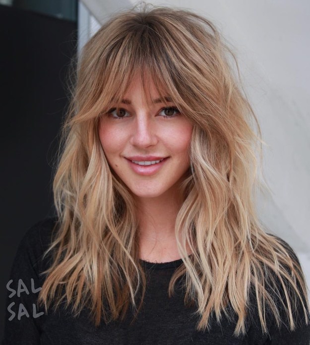 Caramel Blonde Cut With Shaggy Layers