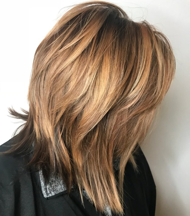 Caramel Shag For Medium Hair