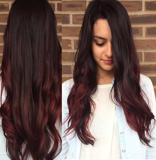 Cherry Coke Hair with Burgundy Highlights