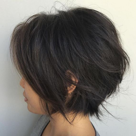 Chin-Length Feathered Bob