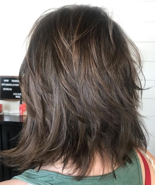 Chocolate Brown Shaggy Haircut