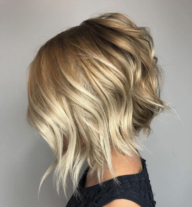 Choppy Angled Blonde Bob