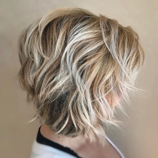 Choppy Blonde Balayage Bob