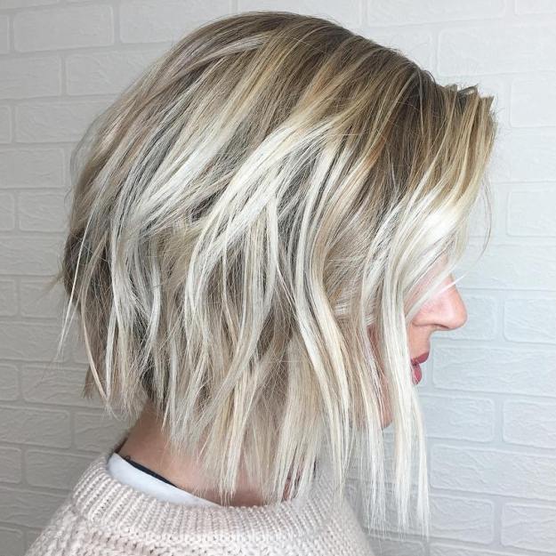 Choppy Blonde Balayage Bob