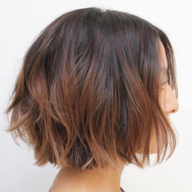 Choppy Brown Balayage Bob