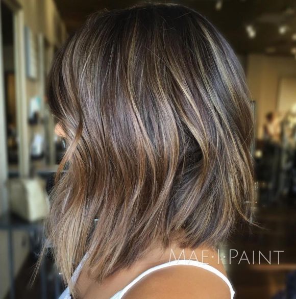 Choppy Long Bob With Subtle Balayage