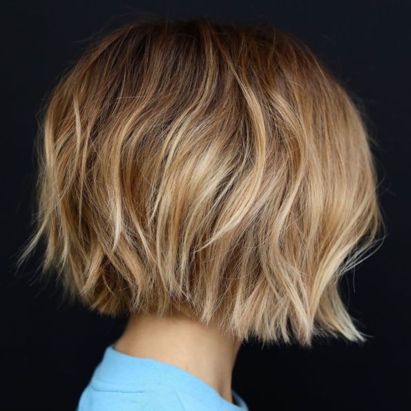 Choppy Shaggy Bob With Blonde Highlights