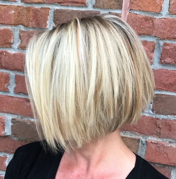 Choppy Straight Blonde Bob