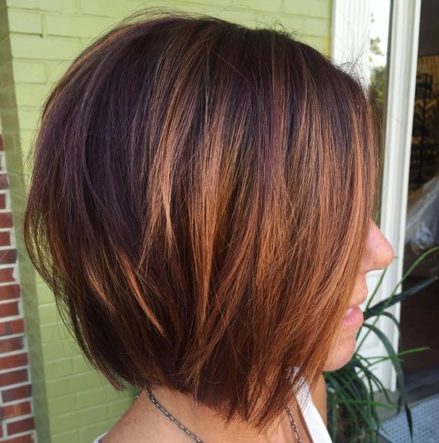 Cute Layered Caramel Brown Bob