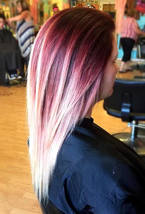 23 Thrilling Ideas for Red Ombre Hair dark brown hair with red and blonde balayage