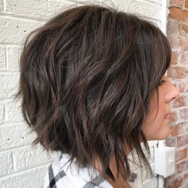 Dark Brown Razored Bob