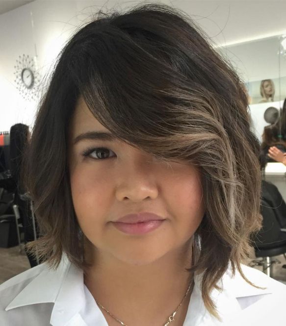 Dark Brown Side-Parted Bob