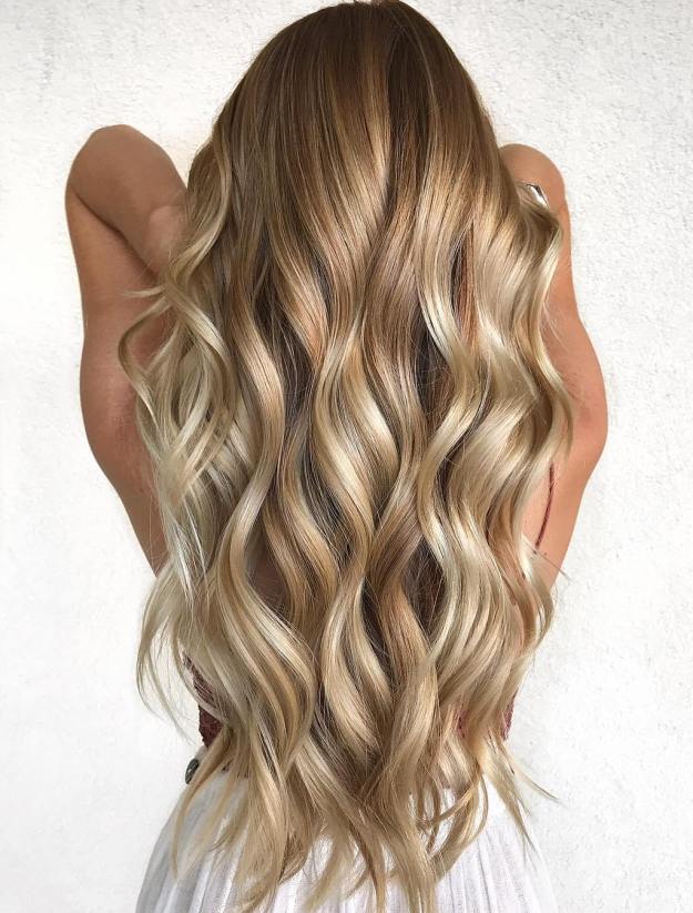 Extra Long Honey Blonde Balayage Hair