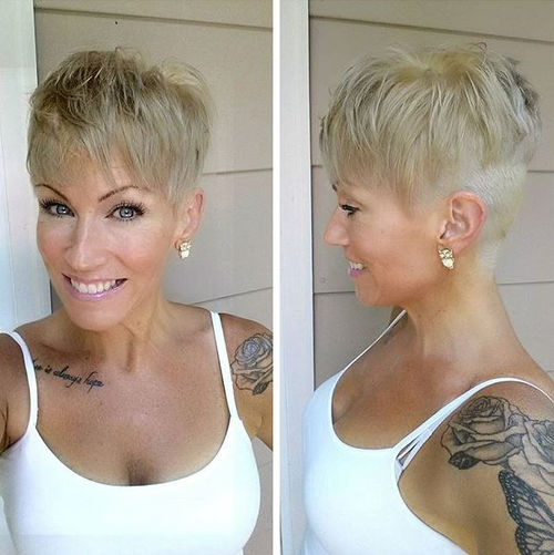 extra short blonde hairstyle