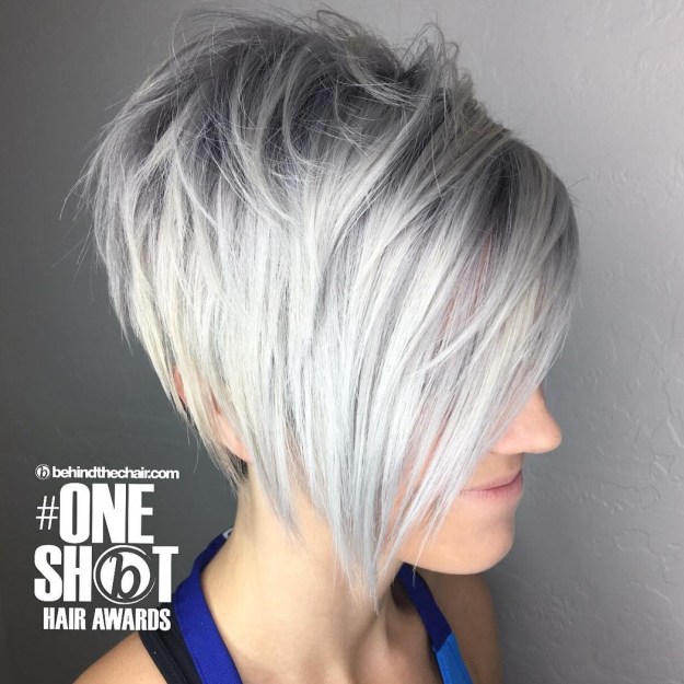 Feminine Blonde Layered Pixie