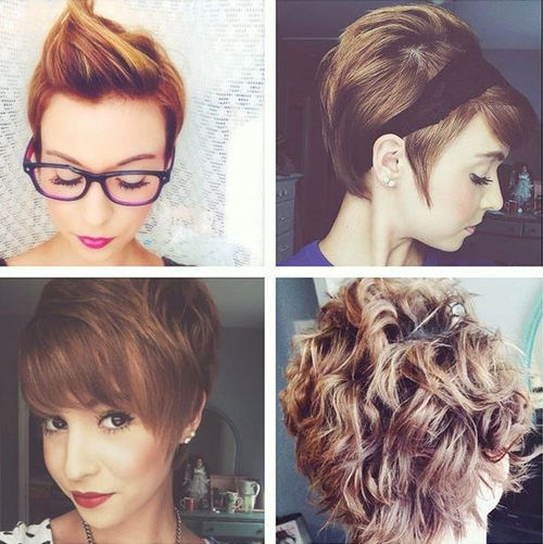 four different pixie hairstyles