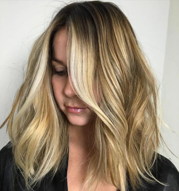 Golden Blonde Balayage For Brunettes