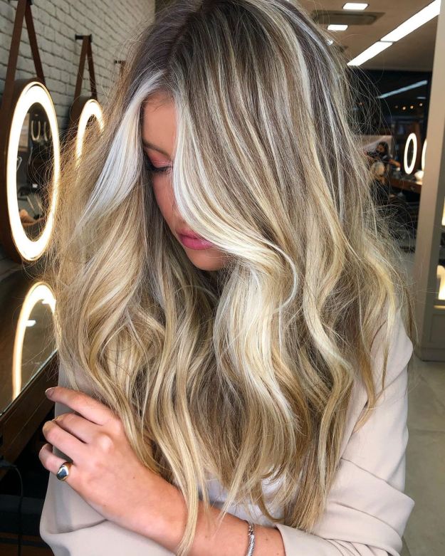 Golder Blonde and Chunky White Highlights 