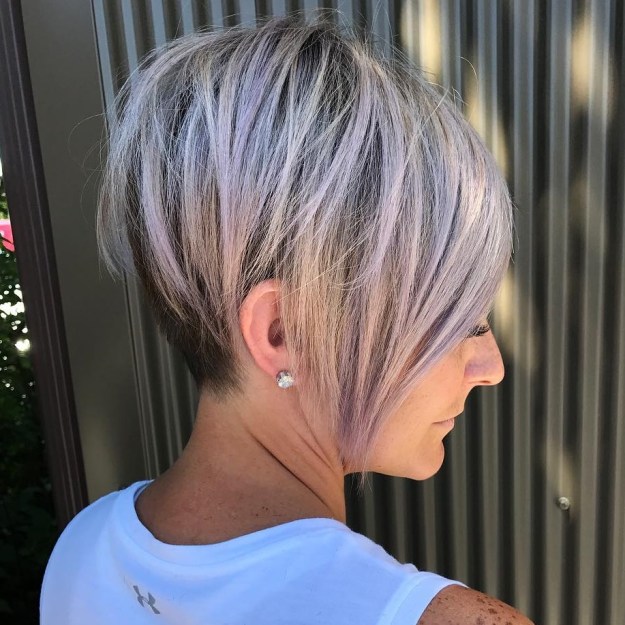 Gorgeous Long Lilac Inverted Bob