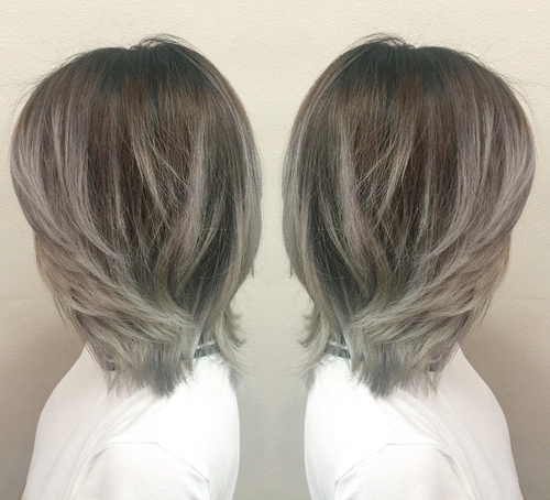 gray ombre highlights for brown hair