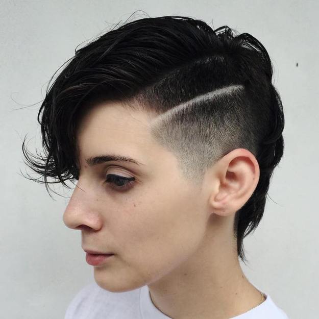 Half Shaved Long Pixie