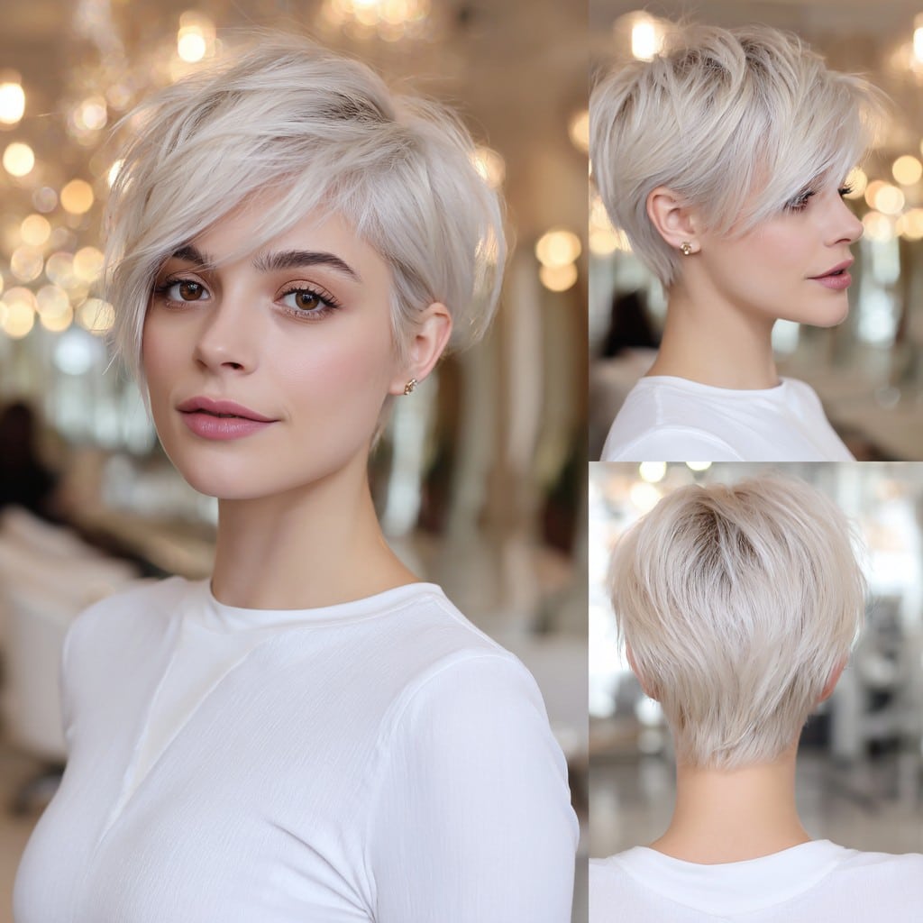 Icy Blonde Pixie Hair