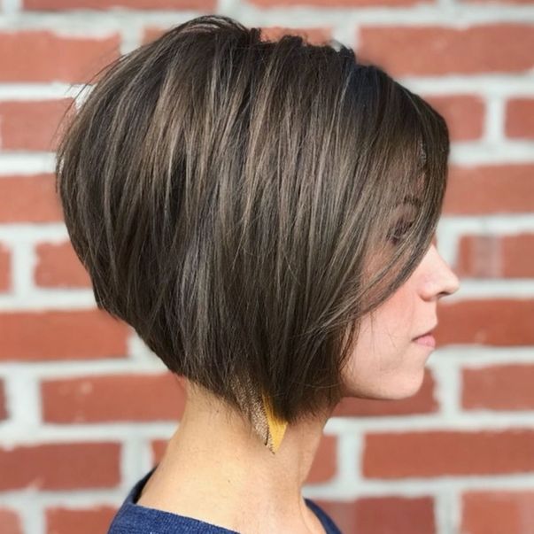 Inverted Brown Bob With Babylights
