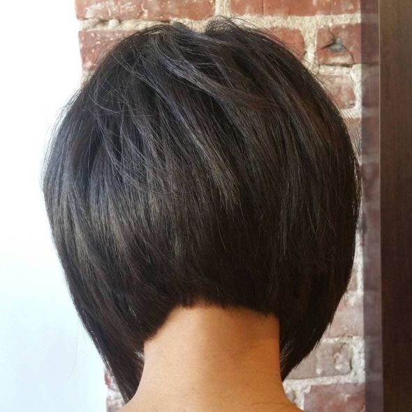 Inverted Brunette Bob Haircut