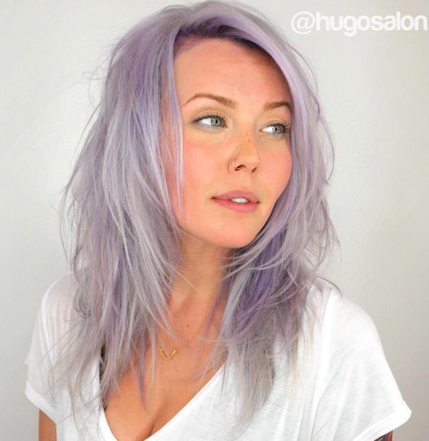 Lavender Shag Hairstyle