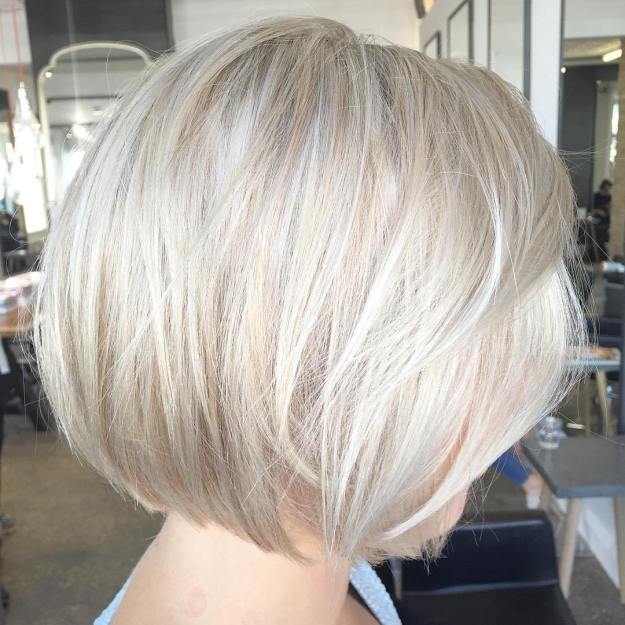 Layered Ash Blonde Bob