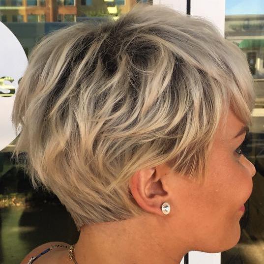 Layered Ash Blonde Pixie