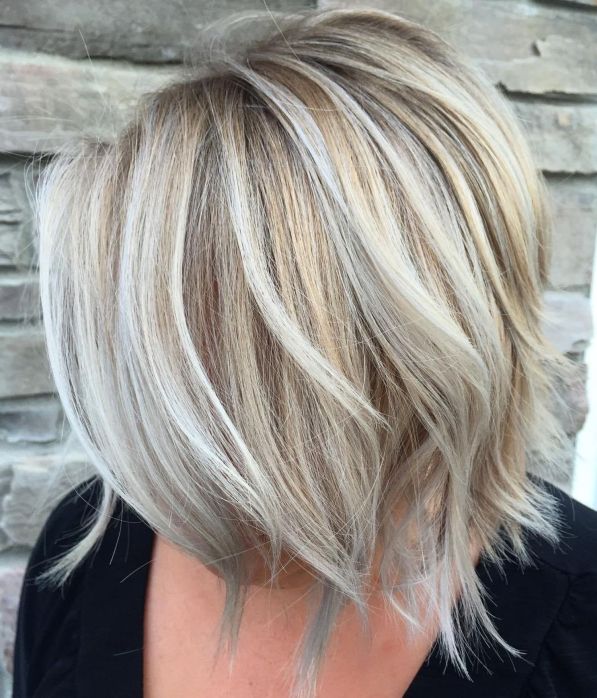 Layered Blonde Balayage Bob