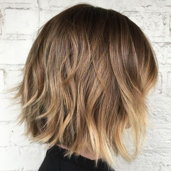 Layered Bob With Blonde Balayage