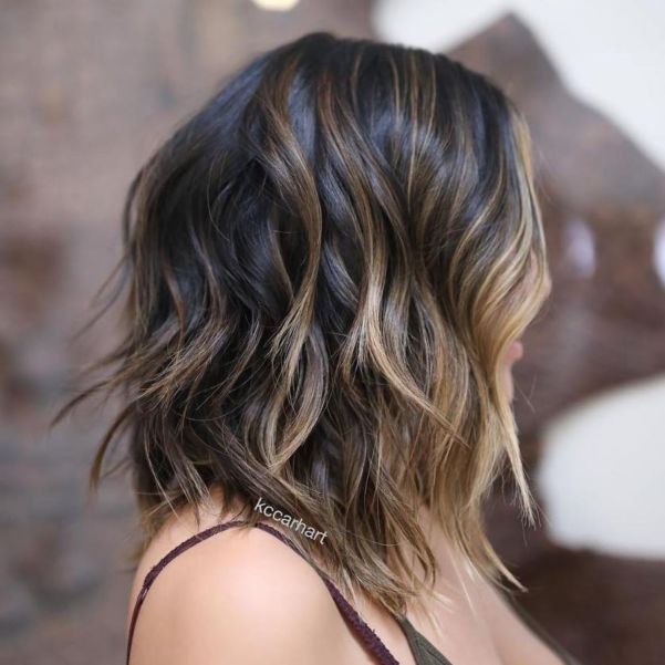 Layered Bronde Balayage Lob