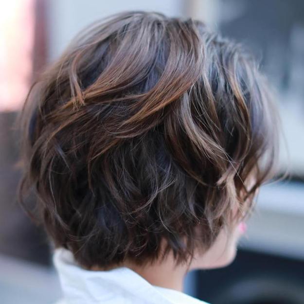 Layered Brown Balayage Bob