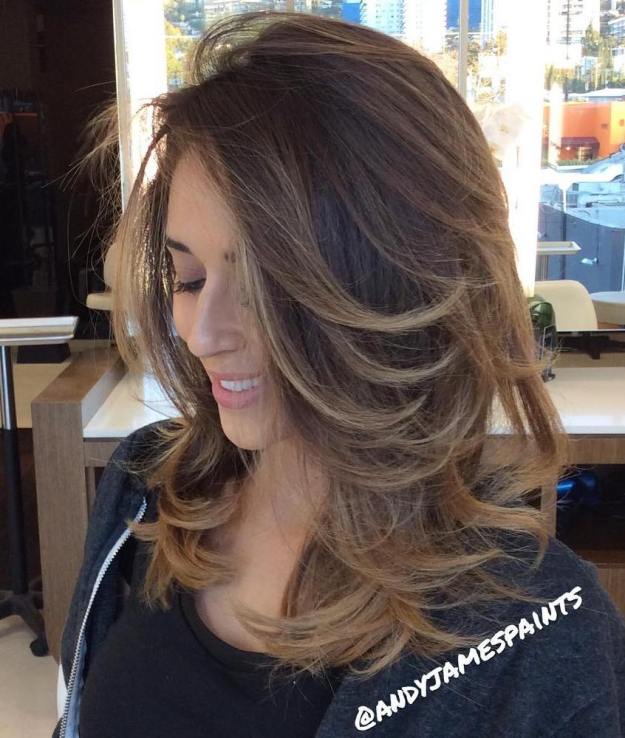 Layered Brown Balayage Hair