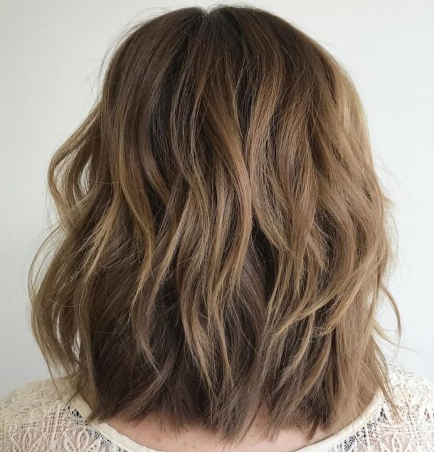 Layered Lob For Thick Hair
