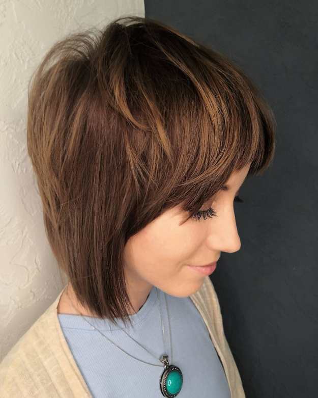 Layered Long Bob with Bangs