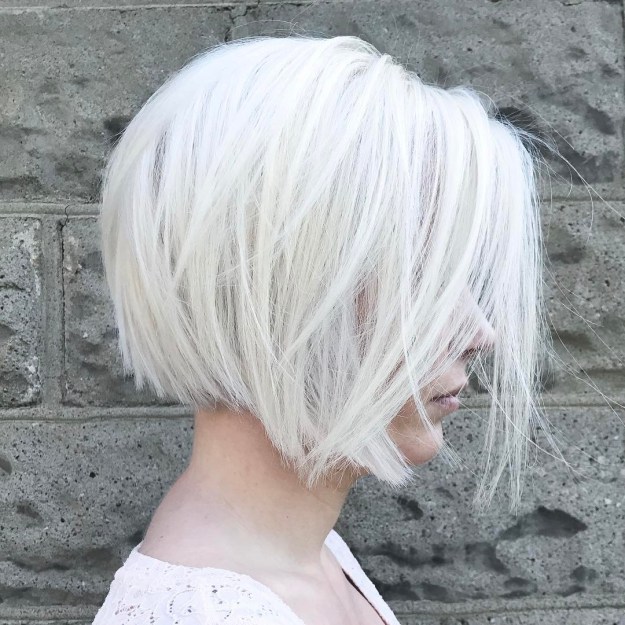 Layered Silver Bob Hairstyle